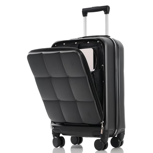 Suitcase Sets ABS Hardshell Carry On Luggage - color: Jet Black, size: 20/24/28 IN