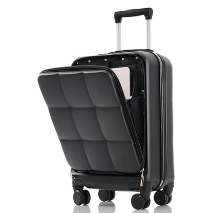 Suitcase Sets ABS Hardshell Carry On Luggage - color: Jet Black, size: 20/24/28 IN