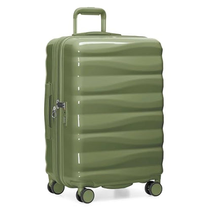 Traveler's Choice Edinburgh II Hardside Spinner Luggage, TSA Lock, Green, 25" Medium - color: Green, size: 25" Medium