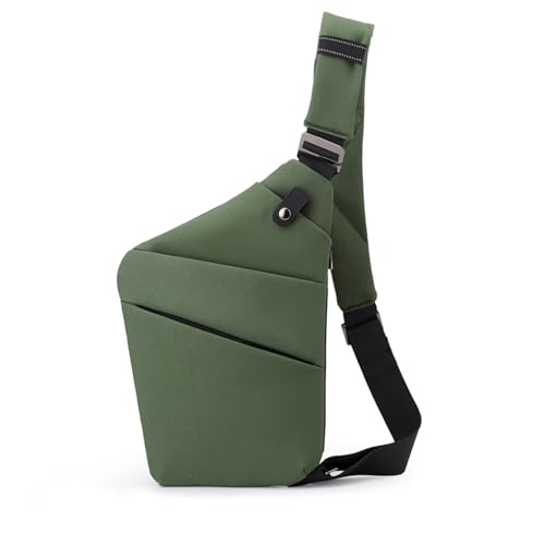 Travel Anti Pickpocket Purses, Slim Carry Crossbody Bag for Women & Man Travel Safe, Waterproof - color: Army Green