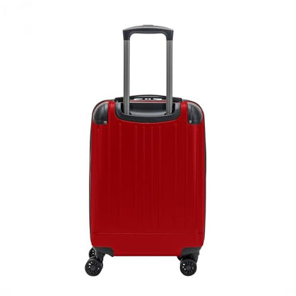 Flying Axis Collection Lightweight Hardside Expandable 8-Wheel Spinner Luggage, Cherry Red, 20-Inch Checked - color: Cherry Red, size: 20-Inch Carry On