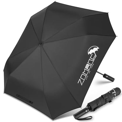 ZOMAKE Travel Umbrella Compact - 10 Ribs Portable Collapsible Umbrellas for Rain Windproof - Paraguas Automatic Small Folding Umbrella Lightweight Packable Umbrella for Women Men - color: Black C