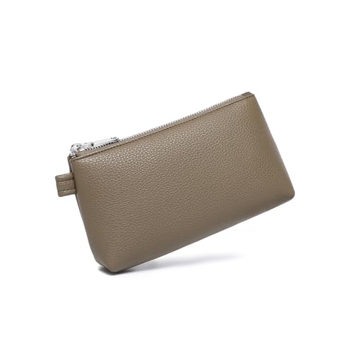 Small Makeup Bag for Purse, Leather Cosmetic (Tea Color) - color: Tea Color