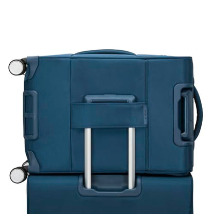 Samsonite Soft-Sided 2-PC: 20/25” (Carry-on & Medium Checked) Lightweight Expandable PortLift Luggage Set: Durable, Four Spinner Wheels, Adjustable Handle, TSA Lock, 2 Front & Side Pocket- Marine Blue - color: Marine Blue, size: 2-Piece (20"/25")
