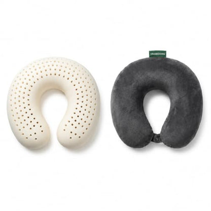 Vinahug Travel Neck Pillow, Natural Latex, Soft Velvet Cover