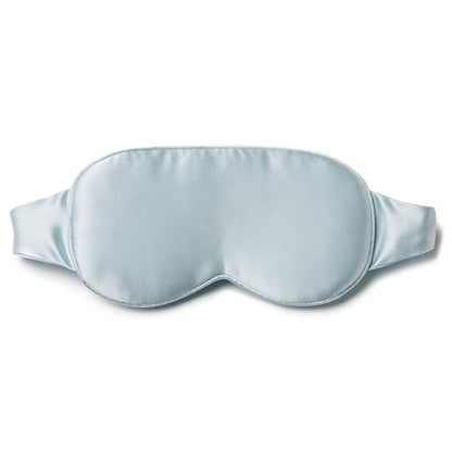 Fishers Finery 25 Momme 100% Organic Mulberry Silk 3D Sleep Eye Mask - Adjustable Elastic, Lash Extension Friendly, Zero Eye Pressure Blackout Blindfold (Misty Blue) - color: Misty Blue
