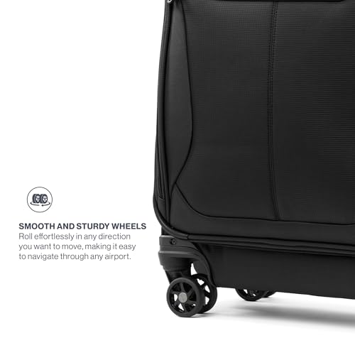 Travelpro Tourlite Softside 25" Expandable Luggage with 4 Spinner Wheels, Lightweight Suitcase, Checked Medium, Black - color: Black, size: Checked-Medium 25-Inch