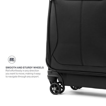 Travelpro Tourlite Softside 25" Expandable Luggage with 4 Spinner Wheels, Lightweight Suitcase, Checked Medium, Black - color: Black, size: Checked-Medium 25-Inch