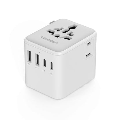 TESSAN Universal Travel Adapter, Power Adapter Worldwide - color: Grey&White-20W