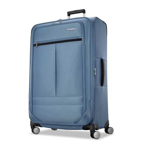 Samsonite Soft-Sided 29-Inch Lightweight Large Checked Expandable Element Suitcase: Durable, 360° Spinner Wheels, Adjustable Telescopic Handle, 2 Front & 1 Side Pocket- Captains Blue - color: Captains Blue, size: 29-Inch Checked-Large