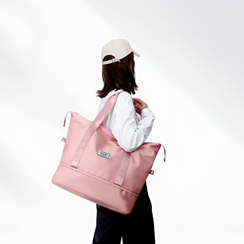 NPBAG Women Travel Duffel, Multi Functional Large Expandable Weekender Carry-on Tote, Gym Workout Overnight Bag, Mommy Hospital Bag for Labor and Delivery - color: Basic-Japanese Stitching, style: Basic Version