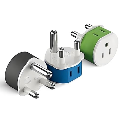 OREI South Africa, Botswana, Namibia Power Plug Adapter with 2 USA Inputs - Travel 3 Pack - Type M (US-10L), Safe Grounded Use with Cell Phones, Laptop, Camera Chargers, CPAP, and More - style: Type M-South Africa