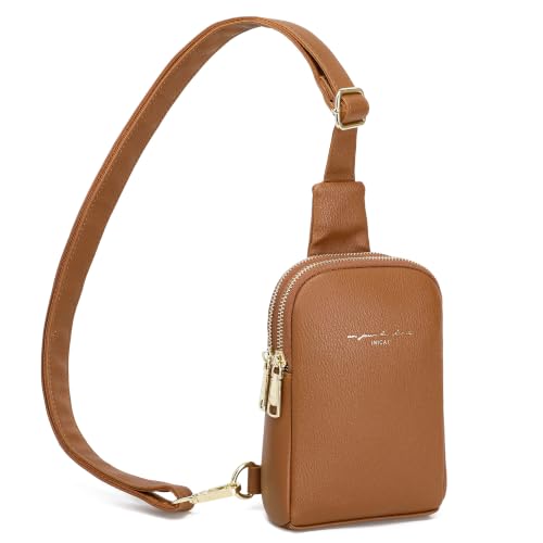 INICAT Small Crossbody Bags for Women, Mini Travel Sling Purse - color: Brown, size: Large