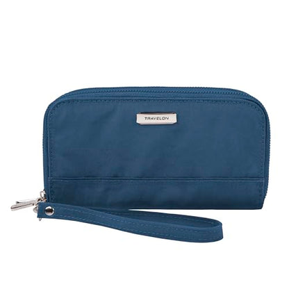 Travelon RFID Blocking Double Zip Wallet - color: Blue