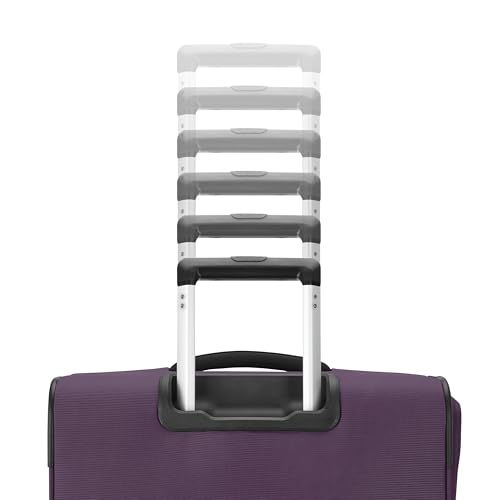 Samsonite Soft-Sided 29-Inch Lightweight Large Checked Expandable Element Suitcase: Durable, 360° Spinner Wheels, Adjustable Telescopic Handle, 2 Front & 1 Side Pocket- Purple - color: Purple, size: 29-Inch Checked-Large