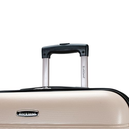 Rockland Melbourne Hardside Expandable Spinner Wheel Luggage, Checked Large 28", Champagne - color: Champagne, size: Checked Large 28"