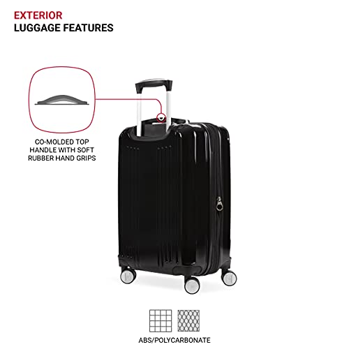 SwissGear 7786 Hardside Expandable Luggage with Spinner Wheels, Black, Carry-On 20-Inch - size: Carry-On 20-Inch