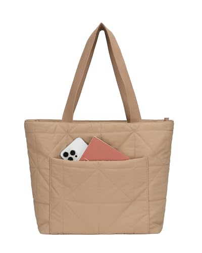 Urbanstand Small Tote Bag for Women, Lightweight Work Tote Bag with Zipper - color: Brown