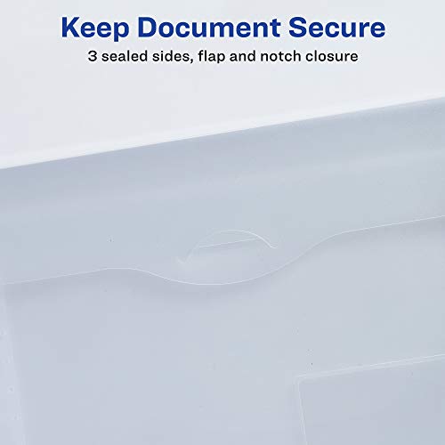 Avery Translucent Document Wallet, Clear Travel Document Organizer, Holds up to 50 Pages (72278) - size: 1 wallet (Pack of 1)
