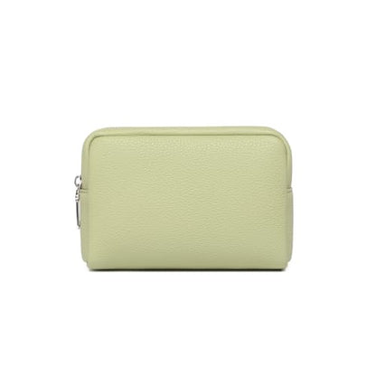 Makeup Bag for Purse Travel Cosmetic Bag (PU Sage Green) - color: Sage Green