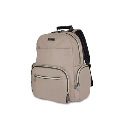 Kenneth Cole REACTION Madison Square Lightweight Hardside Chevron Expandable Spinner Luggage, Taupe, 2-Piece (20" Carry On + Sophie Backpack) - color: Taupe, size: 2-Piece (20" Carry On + Sophie Backpack)