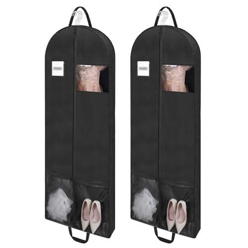 2 Pack 65" Long Garment Bags for Dress Travel Garment Bag - size: 65" 2Pack