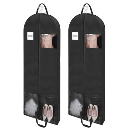 2 Pack 65" Long Garment Bags for Dress Travel Garment Bag - size: 65" 2Pack