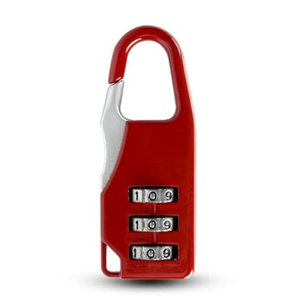 Small Padlock,3 Digit Code Number Password Lock Combination Padlock Safety Travel Resettable Security Lock for Suitcases and Bag, 5.5x1.2x2.1cm, Red - color: Red