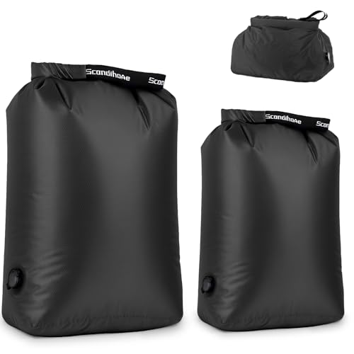 Travel Laundry Bag, Pump-Free Vacuum Compression Dirty Clothes Bag, Reusable Waterproof & Washable Laundry Bag, Wet and Dry Bag, Ideal for Suitcases, Road Trip Essentials (2 Pcs, M+L) Black - color: Black, size: Medium + Large (2PS)