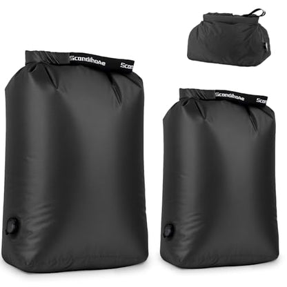 Travel Laundry Bag, Pump-Free Vacuum Compression Dirty Clothes Bag, Reusable Waterproof & Washable Laundry Bag, Wet and Dry Bag, Ideal for Suitcases, Road Trip Essentials (2 Pcs, M+L) Black - color: Black, size: Medium + Large (2PS)