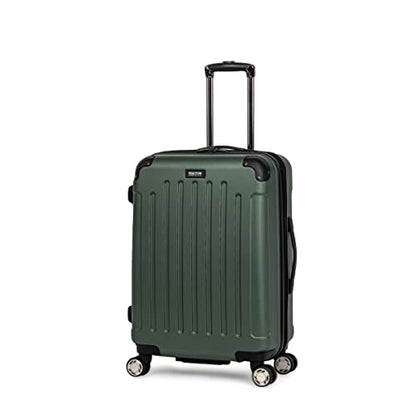 Kenneth Cole REACTION Renegade Luggage Expandable 8-Wheel Spinner Lightweight Hardside Suitcase, Cilantro, 24-Inch Checked - color: Cilantro, size: 24-Inch Checked