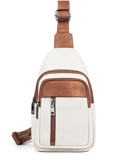 MASINTOR Sling Bag for Women, Crossbody Fanny Pack Sling Backpack, Beige - color: Beige Brown
