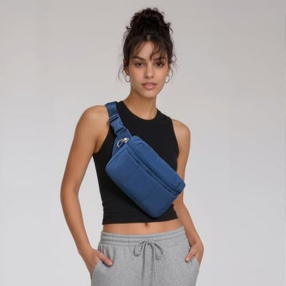 TOPEAST Waist Pack 3.5L Fanny Packs with Water Bottle Holder - color: Navy