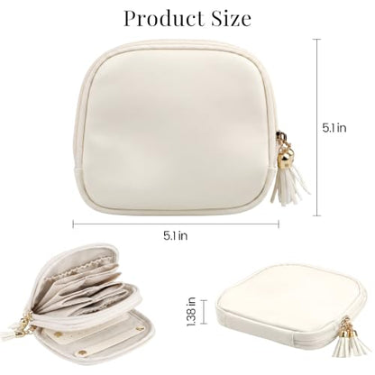 2-Layer Travel Jewelry Case,Portable Organizer for Necklaces,Rings,Earrings