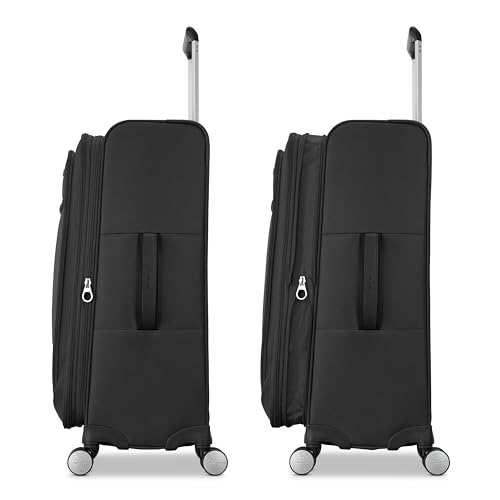 Samsonite Soft-Sided 29-Inch Lightweight Large Checked Expandable Element Suitcase: Durable, 360° Spinner Wheels, Adjustable Telescopic Handle, 2 Front & 1 Side Pocket- Black - color: Black, size: 29-Inch Checked-Large
