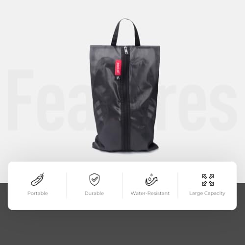 pack all Plus-Sized Shoe Bag for Travel, Water-Resistant Shoe Pouch - color: Plus-Black, style: 2 Pack