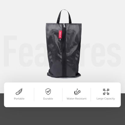 pack all Plus-Sized Shoe Bag for Travel, Water-Resistant Shoe Pouch - color: Plus-Black, style: 2 Pack
