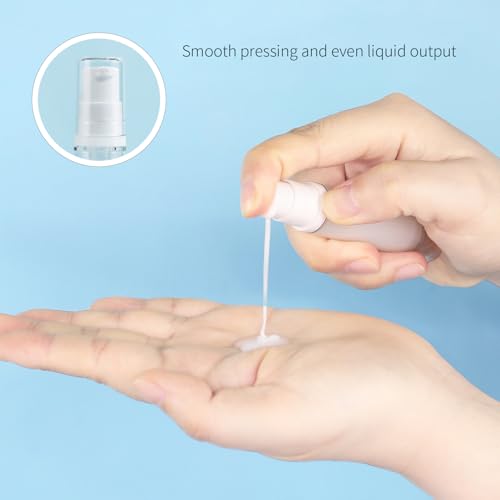 6 Pack 0.17 oz Plastic Empty Airless Pump Bottles Travel Size Refillable Leakproof Containers for Skincare Cosmetics Toiletries TSA Approved‌ - size: 5ml