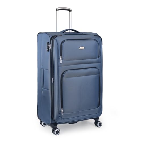 30'' Large Softside Suitcase,Expandable,waterproof Fabric - color: Blue, size: Checked-Large 30-Inch
