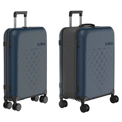 ROLLINK Foldable Flex 360 Medium Checked Suitcase 26” – Hardshell Luggage, Double Spinner Wheels, TSA Lock, Lightweight & Durable Travel Case – Scratch, Water & Impact Resistant (Atlantic Blue) - color: Atlantic Blue, size: Checked-Medium 26-Inch