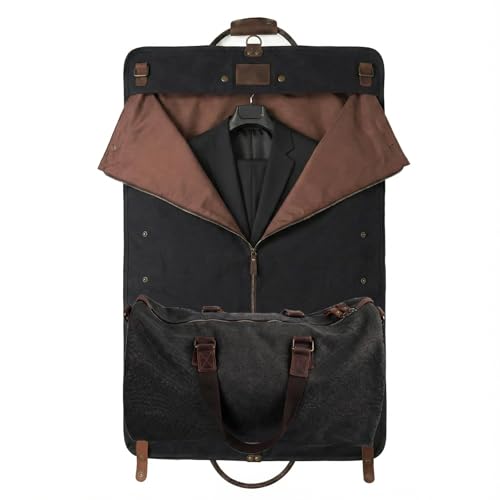 2 In 1 Convertible Garment Bag, Carry On Suit Duffle Bag For Men & Women - color: Black