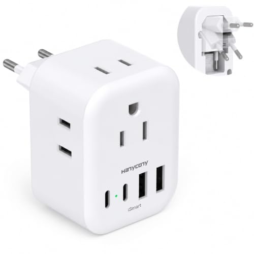 European Travel Plug Adapter, Foldable Type C Adapter for US to Most Europe - style: Type C - Most of Europe(Foldable)