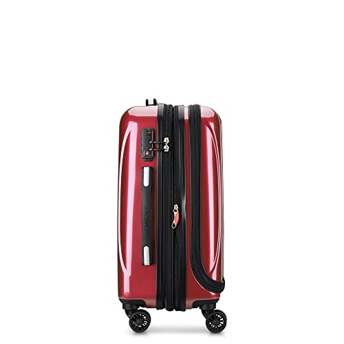 Delsey Luggage Helium Aero, International Carry On Luggage, 19", Front Pocket Hard Case Spinner Suitcase, Brick Red - color: Brick Red, size: Carry-On 19 Inch