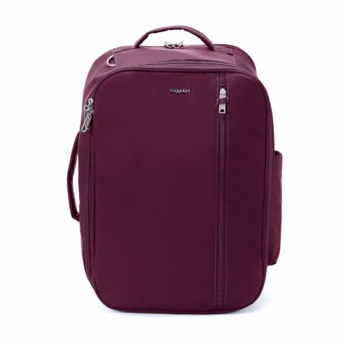 Securtex® Classic Anti-Theft Convertible Travel Backpack - 11x17” Carry-On, Fits 16” Laptop, Locking Zippers, Expandable - color: Mulberry