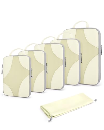 Bagsmart Compression Packing Cubes, Travel Bag Cruise Ship Essentials - color: Beige