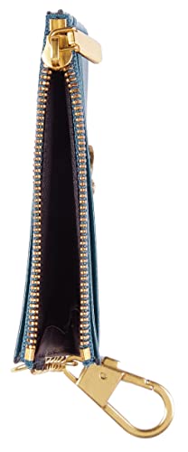 SEAVILIA Credit Card Holder Small Keychain Wallet for Women RFID Blocking - color: Peacock Blue