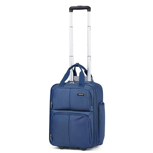 Hanke 16 Inch Underseat Carry On Luggage with 2 Wheels Airline Approved - color: Blue, size: 16 Inch