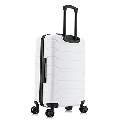 InUSA TREND Luggage with Spinner Wheels | Durable lightweight Hardside Suitcase, Travel bag with Handle and Trolley, 24-Inch Medium Checked luggage | White - color: White, size: Medium