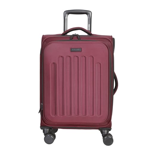 Kenneth Cole REACTION The Venturer 20-Inch Carry-On Lightweight Durable Softside 8-Wheel Spinner Cabin Size Luggage, Wine - color: Wine, size: Medium