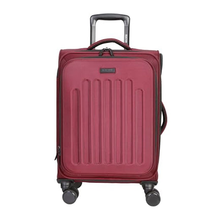 Kenneth Cole REACTION The Venturer 20-Inch Carry-On Lightweight Durable Softside 8-Wheel Spinner Cabin Size Luggage, Wine - color: Wine, size: Medium